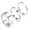 Poxtex Silver Rings for Women Stackable Stainless Steel Wedding Bands Set Sterling Silver Trendy Knuckle Pinky Jewelry Gift Size 7