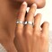 Poxtex Silver Rings for Women Stackable Stainless Steel Wedding Bands Set Sterling Silver Trendy Knuckle Pinky Jewelry Gift Size 7