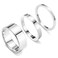 Poxtex Silver Rings for Women Stackable Stainless Steel Wedding Bands Set Sterling Silver Trendy Knuckle Pinky Jewelry Gift Size 7