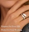 Poxtex Silver Wedding Band Rings for Women Stainless Steel Adjustable Non Tarnish Signet Wedding Rings Jewelry Size 7