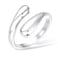 Poxtex Silver Wedding Band Rings for Women Stainless Steel Adjustable Non Tarnish Signet Wedding Rings Jewelry Size 7
