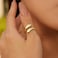 Poxtex Size 10 Gold Thumb Rings for Women Stainless Steel Large Rings Adjustable Signet Statement Wedding Band Jewelry