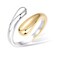 Poxtex Two Tone Gold Silver Statement Band Ring for Women Non Tarnish Mixed Metal Ring Jewelry Size 7