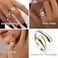 Poxtex Two Tone Gold Silver Statement Band Ring for Women Non Tarnish Mixed Metal Ring Jewelry Size 7