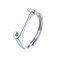SILVERCUTE Initial Ring Sterling Silver Rings for WomenAlphabet AZ Sideways Letter RingAdjustable S925 Silver Rings for Women 610 J