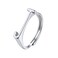 SILVERCUTE Initial Ring Sterling Silver Rings for WomenAlphabet AZ Sideways Letter RingAdjustable S925 Silver Rings for Women 610 J