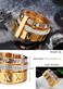 SINLEO Stainless Steel CZ Zirconia Roman Numeral Ring for Women 3 in 1 Trinity Wedding Band Spinner Rings Gold Rose Size 65