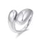 WOWORAMA Chunky Rings for Women Bypass Dome Teardrop Rings Statement Band Rings Adjustable Open Rings Thick Stackable Rings