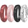 Zollen Silicone Wedding Rings for Women 147 Packs Stackable Silicone Rubber Wedding Bands Innovative Flower Vine CollectionSize 07