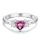 SAIERMEI July Ruby Birthstone Ring for Teens Women 925 Sterling Silver Open Adjustable Heart Band Birthday Jewelry Gift for Daughter from Mother