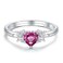 SAIERMEI July Ruby Birthstone Ring for Teens Women 925 Sterling Silver Open Adjustable Heart Band Birthday Jewelry Gift for Daughter from Mother