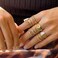 ANGLEQUEEN Gold Chunky Rings Set for Women Open Stacking Knuckle Ring Silver Adjustable Round Dome Rings Set Minimalist Irregular Statement Women Ring Jewelry Gold1