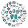 BVGA 40 Pcs Vintage Turquoise Rings for Women Bohemian Silver Oval Gemstone Western Rings Boho Joint Knuckle Midi Stacking Ring Set Gifts