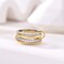 Canboer Gold and Silver Interlocked Stackable Rings for Women CZ Interlocking Stack Statement Rings Set Mixed Metals Trendy Chunky TwoToned Connected Bands Stacking Ring Non Tarnish Size 10