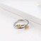Chukiyard Twisted Cable Wire Rings for Women Adjustable Stainless Steel Open Ring in Two Tone Silver Gold Cable Chain Jewelries in Gift Box Steel balls