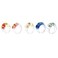 COLORFUL BLING Chunky Acrylic Dried Flower Resin Rings Set Transparent Aesthetic Wide Thick Knuckle Stacking Ring for Women Colorful Beach Colorful Boho Jewelry5pcs