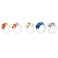 COLORFUL BLING Chunky Acrylic Dried Flower Resin Rings Set Transparent Aesthetic Wide Thick Knuckle Stacking Ring for Women Colorful Beach Colorful Boho Jewelry5pcs