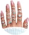 CSIYANJRY99 19Pcs Boho Rings for Women Teen Gifts Trendy Stuff Sea Wave Compass Stocking Stuffers Stackable Knuckle Rings Set Birthday Christmas Gifts