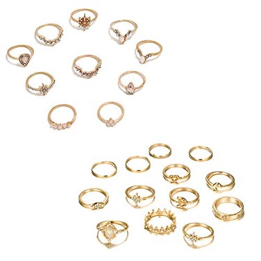 CSIYANJRY99 23 Pcs Boho Gold Star Moon Knuckle Ring Set for WomenVintage Stackable Midi Finger Rings Set P