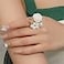 CSIYANJRY99 Vintage Pearl Ring Stacking Promise Pearl Rings Adjustable Open Finger Ring Trendy Personality Statement Jewelry for Women EG