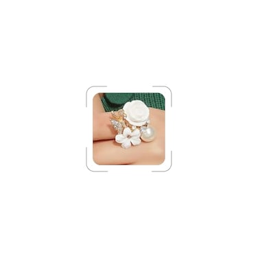 CSIYANJRY99 Vintage Pearl Ring Stacking Promise Pearl Rings Adjustable Open Finger Ring Trendy Personality Statement Jewelry for Women EG