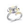 OIDIMS Cute Cat Pet Anxiety Relieve Spinner Rings Kitten Animal Fidget Open Adjustable Ring Sterling Silver Plated Worry Stress Relieving Boredom ADHD Autism Jewelry Stacking Finger Promise Engagement