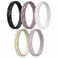 Egnaro Womens Silicone Stackable Rings 35mm Wide 2mm Thick Flexible Rubber Wedding Bands Leaf Braided Design Breathable Grooves For Gym Workout