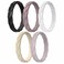 Egnaro Womens Silicone Stackable Rings 35mm Wide 2mm Thick Flexible Rubber Wedding Bands Leaf Braided Design Breathable Grooves For Gym Workout