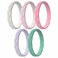 Egnaro Womens Silicone Stackable Rings 35mm Wide 2mm Thick Flexible Rubber Wedding Bands Leaf Braided Design Breathable Grooves For Gym Workout