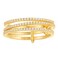 espere Rhodium Plated Sterling Silver Dainty Three Band Ring Womens CZ Triple Eternity Ring Thin Wedding Band for Stacking Yellow Gold 4