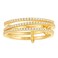 espere Rhodium Plated Sterling Silver Dainty Three Band Ring Womens CZ Triple Eternity Ring Thin Wedding Band for Stacking Yellow Gold 4