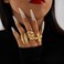 Frodete Chunky Gold Rings Set for Women Statement Rings Stackable Gold Rings Chunky Minimalist Ring Trendy Minimalist Jewelry