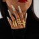 Frodete Chunky Gold Rings Set for Women Statement Rings Stackable Gold Rings Chunky Minimalist Ring Trendy Minimalist Jewelry