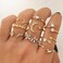 FUTIMELY Boho Retro Stackable Rings Sets for Women Knuckle Joint Finger Knuckle Nail Ring Sets Moon Stars Stack Preppy Statement Rings Cute Trendy Stuff Jewelry A9PCMoon Stars Rings