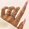 FUTIMELY Boho Retro Stackable Rings Sets for Women Knuckle Joint Finger Knuckle Nail Ring Sets Moon Stars Stack Preppy Statement Rings Cute Trendy Stuff Jewelry A9PCMoon Stars Rings