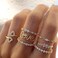 FUTIMELY Boho Retro Stackable Rings Sets for Women Knuckle Joint Finger Knuckle Nail Ring Sets Moon Stars Stack Preppy Statement Rings Cute Trendy Stuff Jewelry B7PCLOVE Rings