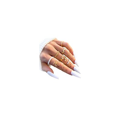 Harry and Henry Gold Stackable Rings for Women Gifts Trendy Stuff Simple Star Moon Heart Knuckle Ring Set Boho Cute Stuff Gold Ring Pack Jewelry Birthday Gifts