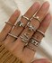 iF YOU 30 Pcs Vintage Knuckle Rings Set Boho Butterfly Snake Stackable Finger Rings for Women Silver Midi Rings Pack