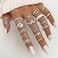 IFKM 21 Pcs Silver Knuckle Rings Set For Women Vintage Stackable Joint Finger Midi Rings Dainty Cubic Zirconia Crystal Simple Twist Hollow Cute Ring Pack Jewelry Gift