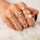 INENIMARTJ Boho Rings for WomenVintage Gold Rings Stacking Rings Set Trendy Stackable Knuckle Ring Star Moon Rhinestone Mid Finger Rings Christmas Stocking Stuffers for WomenG