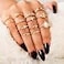 INENIMARTJ Boho Rings for WomenVintage Gold Rings Stacking Rings Set Trendy Stackable Knuckle Ring Star Moon Rhinestone Mid Finger Rings Christmas Stocking Stuffers for WomenG