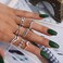 ItsStarred 7pcs Silver Star Moon Knuckle Ring Set for Women Vintage Stackable Midi Finger Rings Set