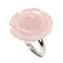 Justinstones Rose Quartz Natural Crystal Quartz Carved Gemstone Daisy Flower Promise Ring 25MM Romantic Rose Bud Adjustable Stacking Ring Gift For Her Adjustable size8 to12