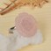 Justinstones Rose Quartz Natural Crystal Quartz Carved Gemstone Daisy Flower Promise Ring 25MM Romantic Rose Bud Adjustable Stacking Ring Gift For Her Adjustable size8 to12