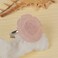 Justinstones Rose Quartz Natural Crystal Quartz Carved Gemstone Daisy Flower Promise Ring 25MM Romantic Rose Bud Adjustable Stacking Ring Gift For Her Adjustable size8 to12