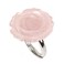 Justinstones Rose Quartz Natural Crystal Quartz Carved Gemstone Daisy Flower Promise Ring 25MM Romantic Rose Bud Adjustable Stacking Ring Gift For Her Adjustable size8 to12