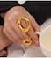 Kokoma Hollow Oval Shaped Chunky Statement Ring for Women Stainless Steel Irregular Thick Chunky Finger Band Stackable Rings Geometric Ring Minimalist Jewelry Gold 7