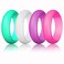 LNQ LUNIQI Silicone Wedding Ring For women Thin and Stackable Durable Rubber Safe Band For Love Couple Souvenir and Outdoor Active Exercise Style10 Rings Pack