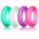 LNQ LUNIQI Silicone Wedding Ring For women Thin and Stackable Durable Rubber Safe Band For Love Couple Souvenir and Outdoor Active Exercise Style10 Rings Pack