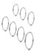 MILACOLATO Silver Rings for Women 1mm Thin Stainless Steel Bands Rings Midi Thumb Pinky Toe Stacking Kunckle Rings 7Pcs Rounded ComfortFit Size 3456789